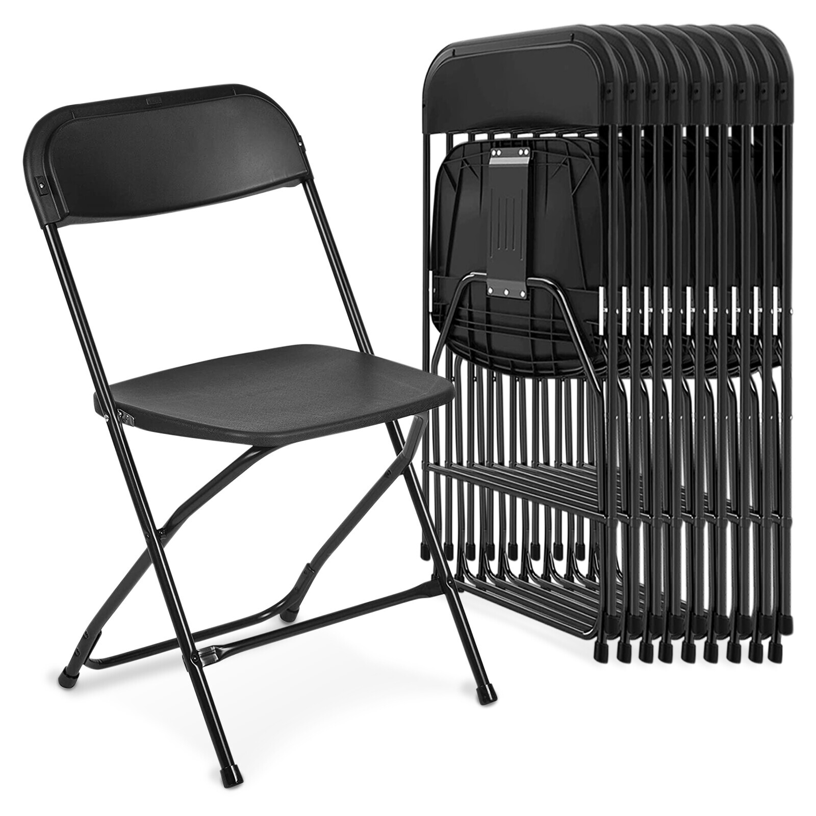 (10 Pack) Plastic Folding Stackable Chairs Seat -Office Home Event Wedding Party