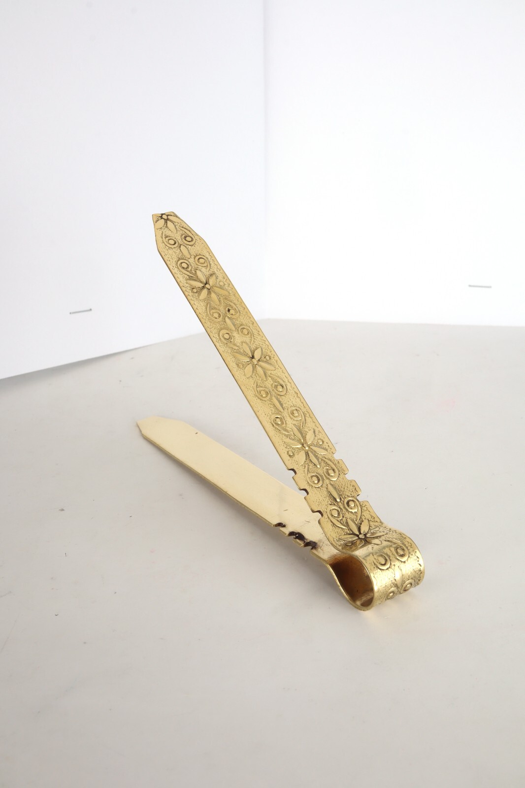 Polished Brass Floral Incense Charcoal Tongs for Church or Home Use 4.25 Inch