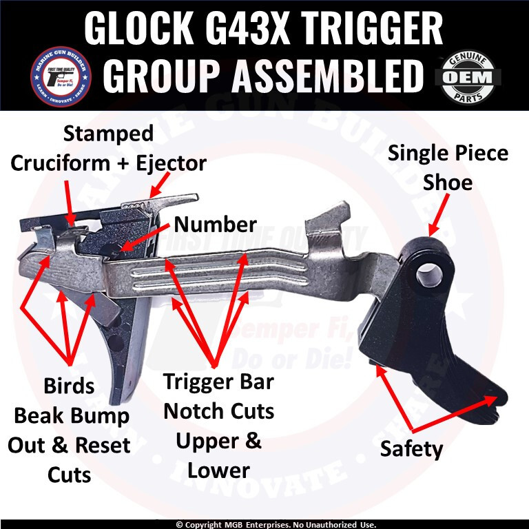 Glock 43X Parts Kit OEM G43X LPK Complete Factory Armorer Assembled 9mm