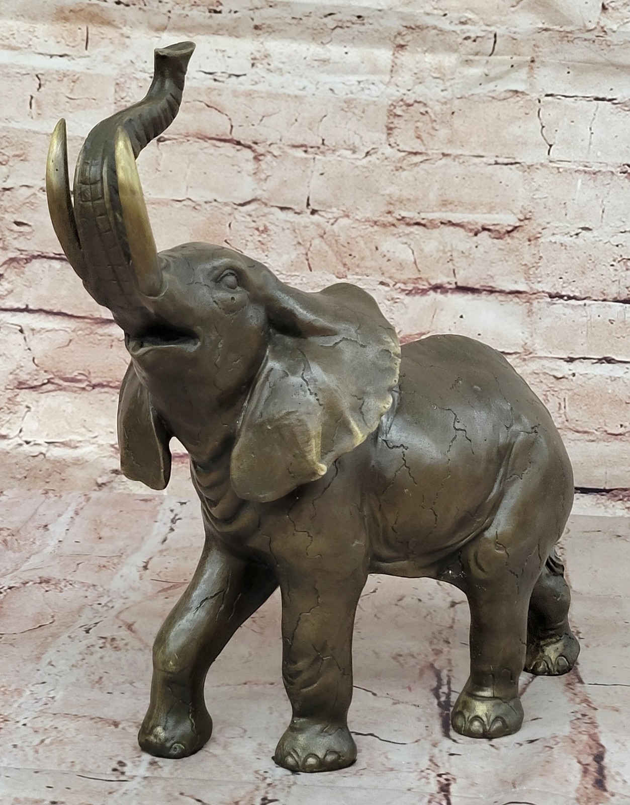 Elephant Hot Cast Bronze Metal Figurine Figure Lost Wax Sculpture Decor Art