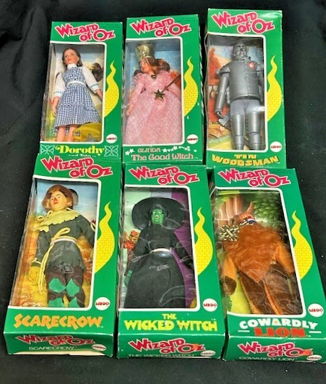 Vintage MEGO FIGURES  1974 WIZARD OF OZ  Lot of (6)  ORIGINAL BOXES UNUSED DOLLS
