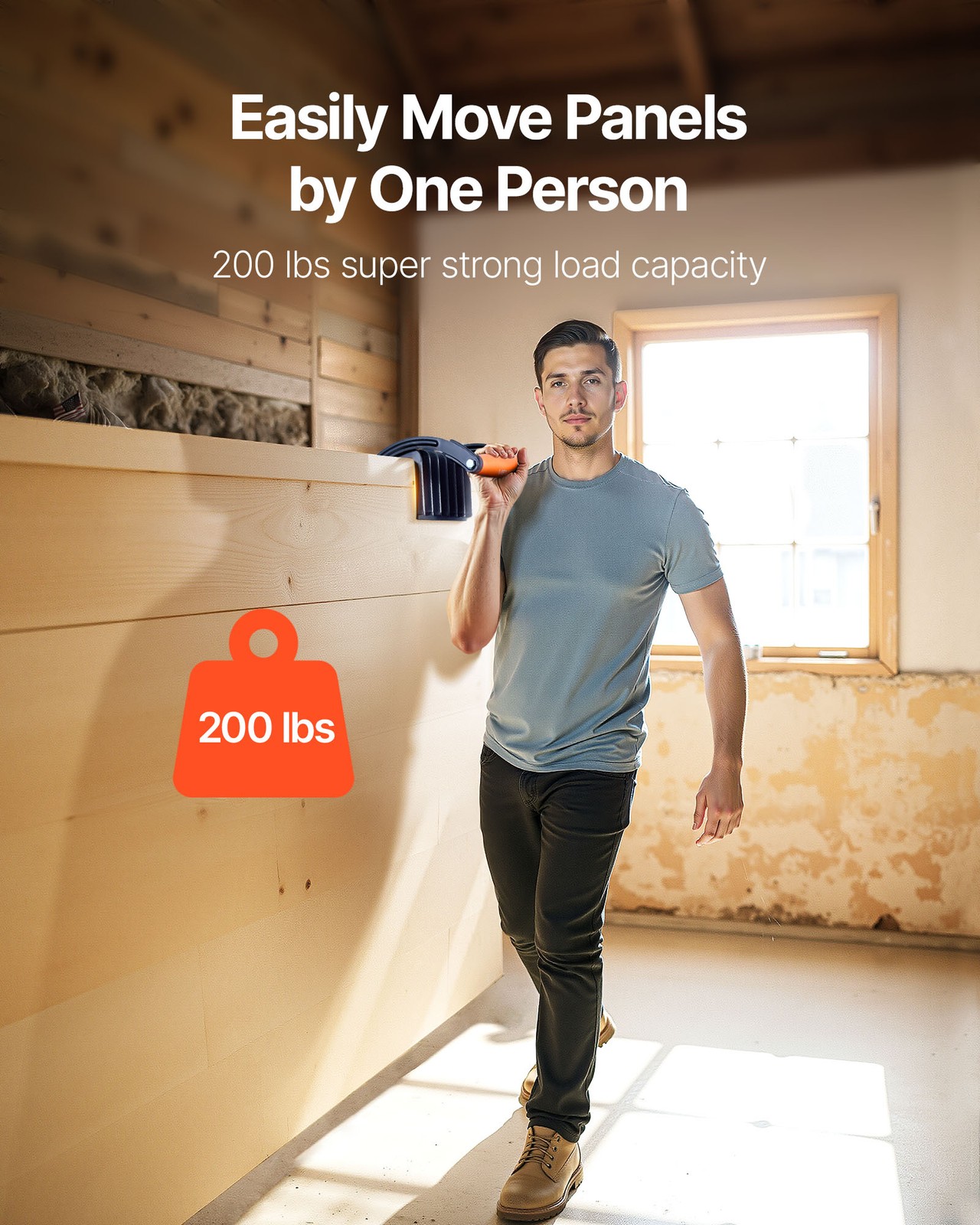 VEVOR 2 PCS Plywood Carrier 200 lbs Drywall Carrying Tool for 0-1 Inches Thick