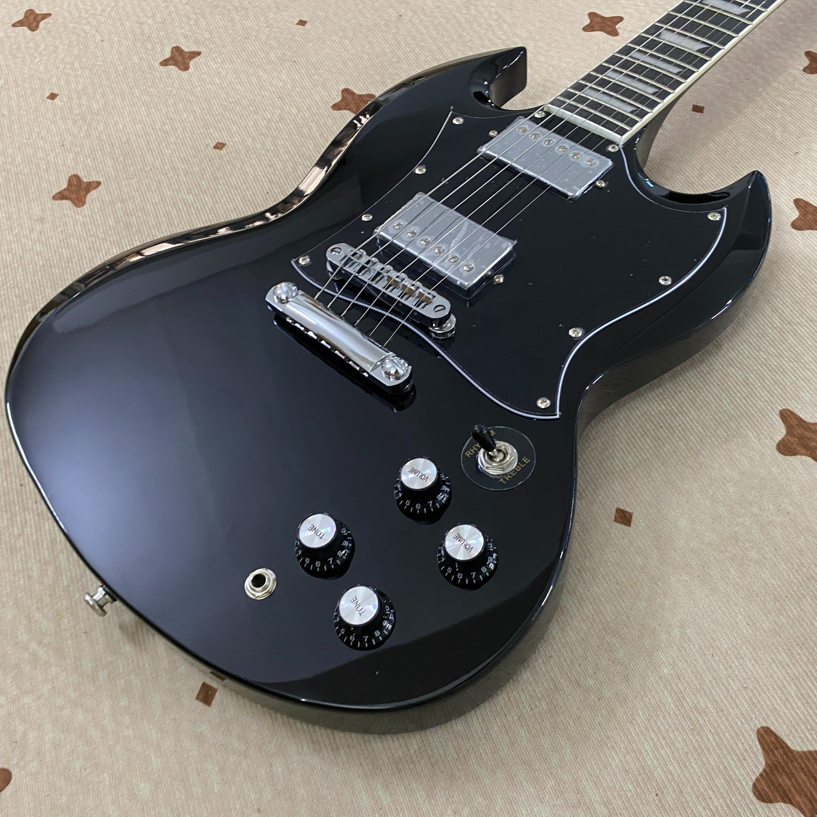 low price SG Standard Electric guitar Chrome hardware Ebony BlackChrome Hardware