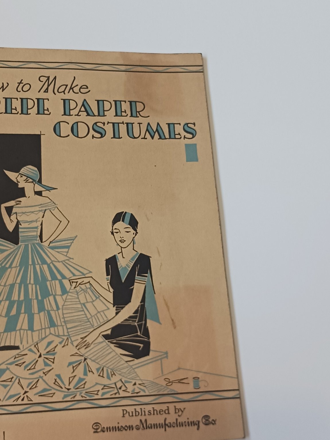 1930 Dennison How to Make Crepe Paper Costumes Booklet Vtg Craft Guide Flapper