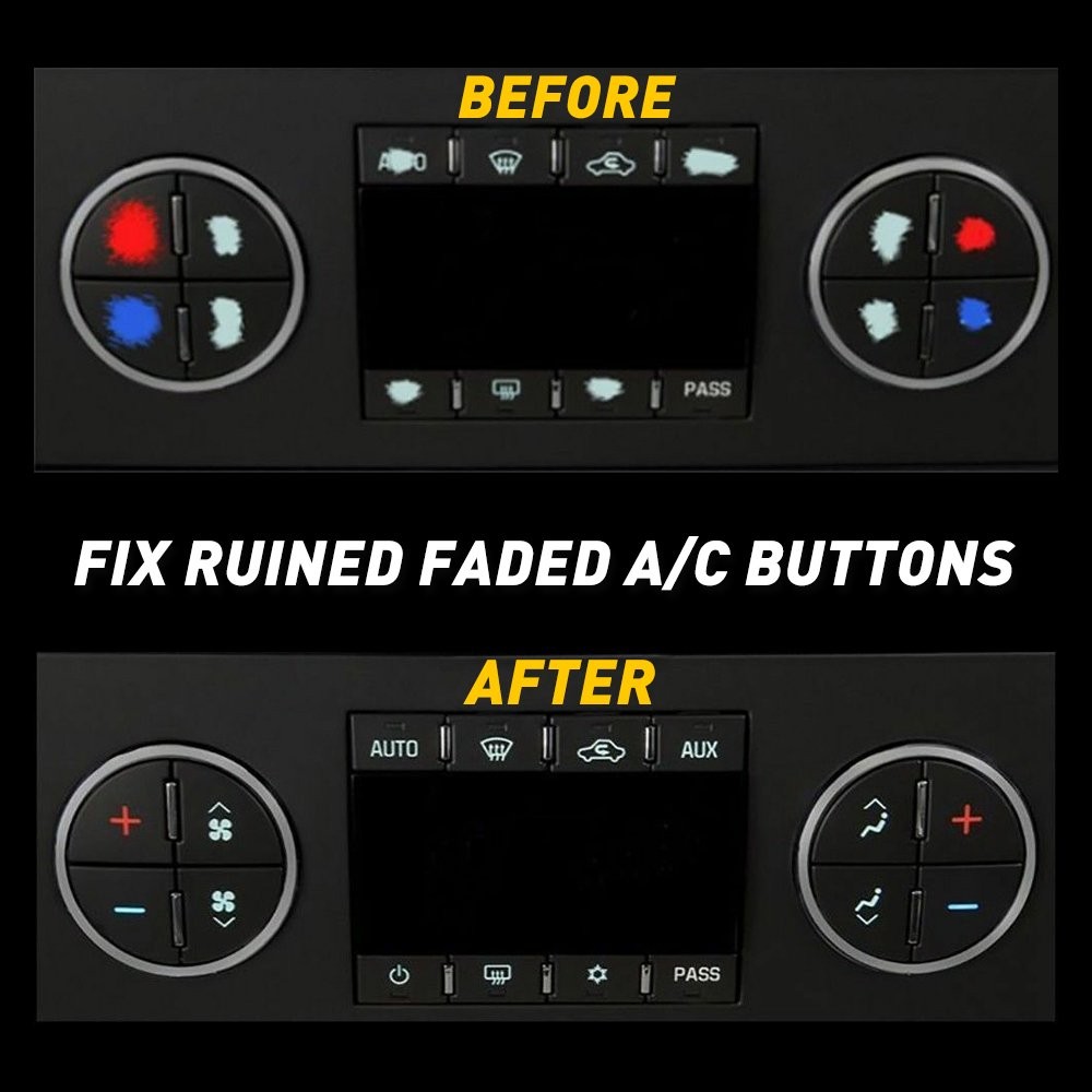 A/C Climate Control Button Repair Decal Sticker for Chevy Silverado Tahoe 07-14