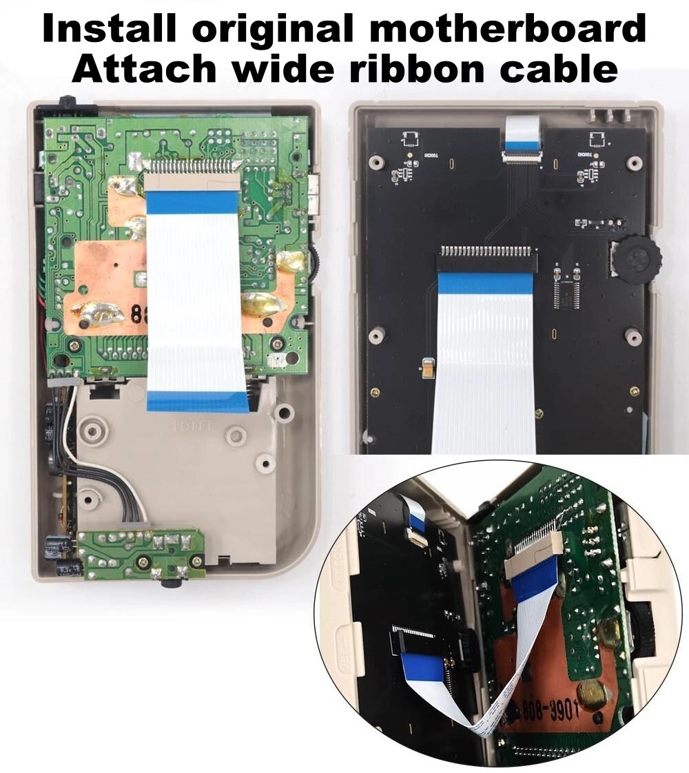 Game Boy DMG Laminated IPS Kit w/ Shell & USB-C LiPo Battery Gameboy *NO SOLDER*