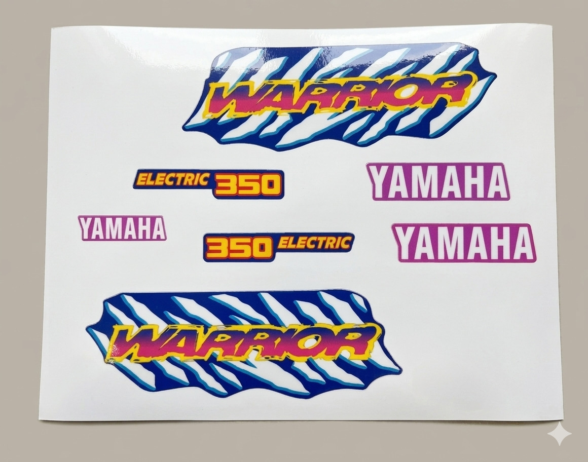 1994 Yamaha Warrior 350 Blue/Pink FULL Graphics Decal Kit Stickers GLOSSY