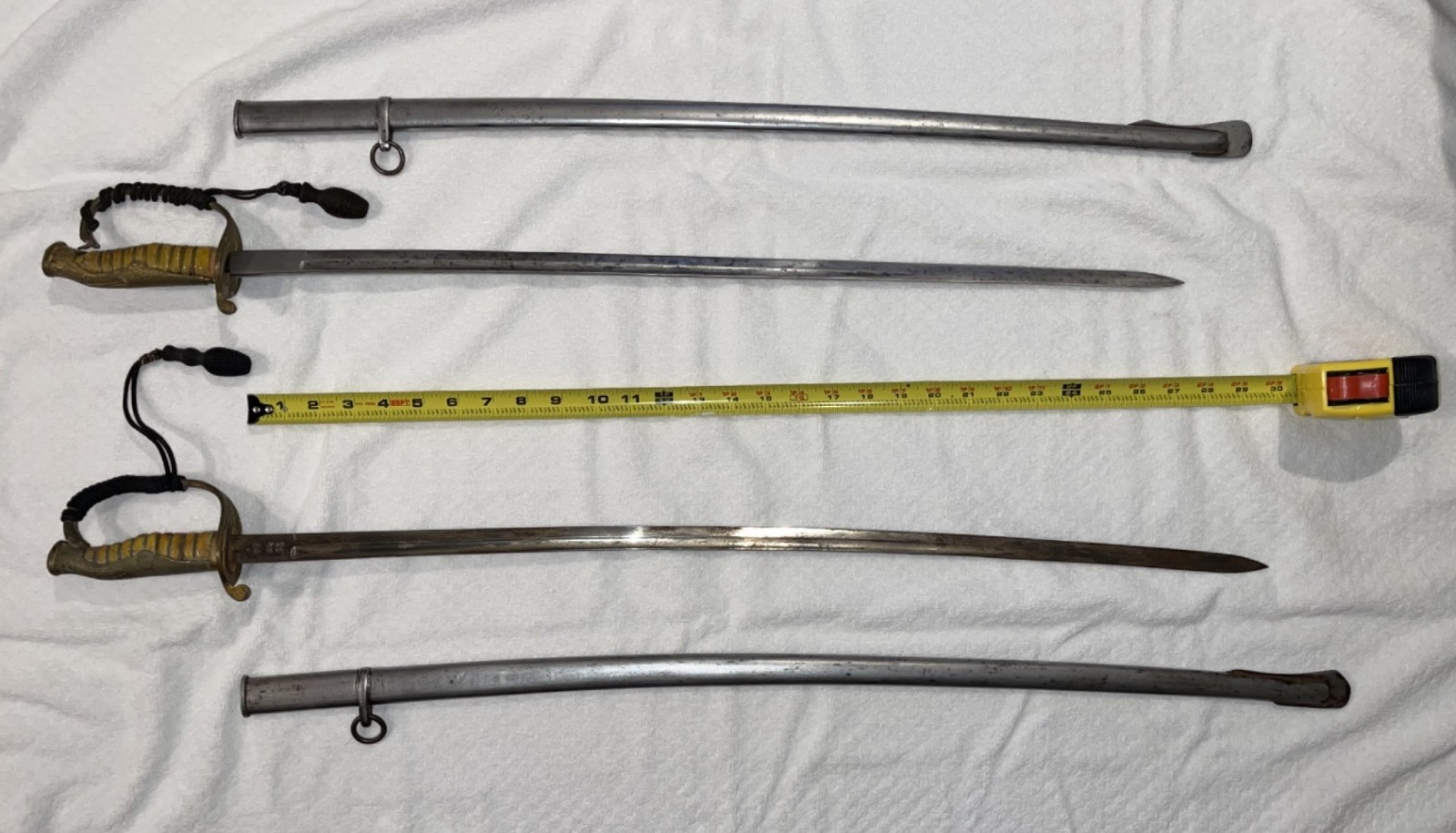 WWII Japanese Imperial Army Kyu-Gunto Sabers with scabbards & tear drop tassels