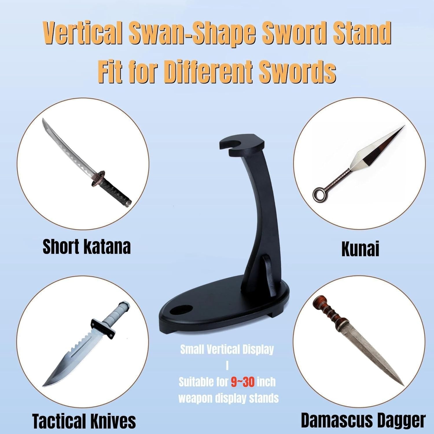 Eforlife Sword Stand Vertical Samurai Katana Tanto Holder Small
