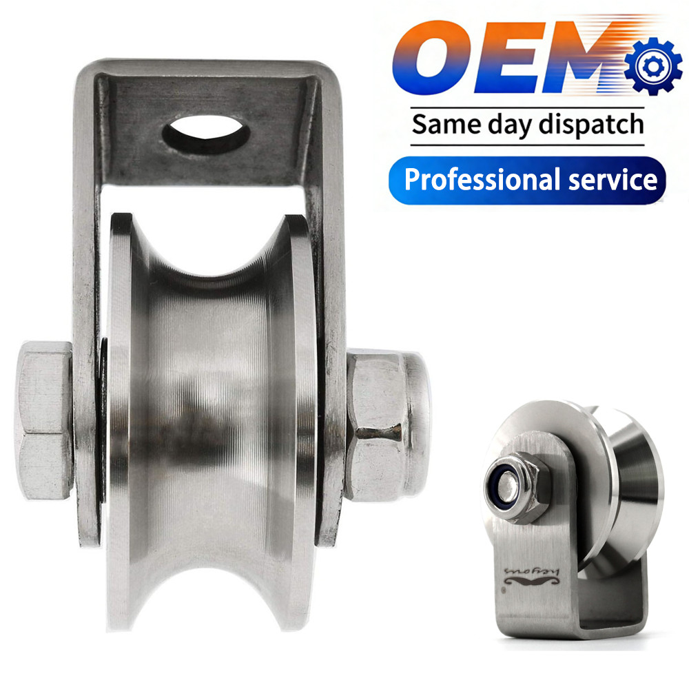 HeyousStainless Steel U-Type Groove Sliding Wheel Roller Track Rail Fixed Pulley