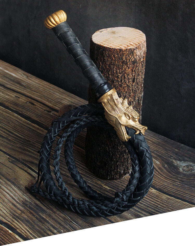 Dragon Head Ox Whip Advanced Shaolin Kung Fu Practice Whip Chinese Leather Whips