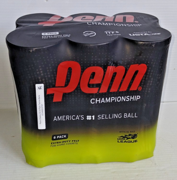 Penn Championship Extra-Duty For Hard Court Tennis Ball Pack 6 Cans 18 Balls New