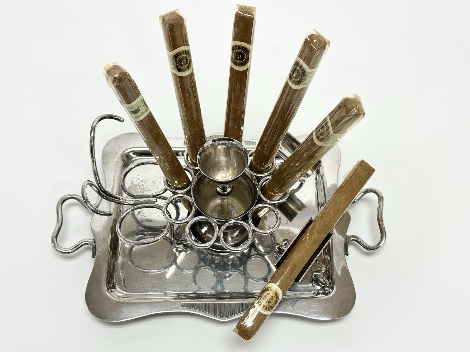 Antique English William Hutton & Sons Silver Plated Cigar Server Ca. 1880