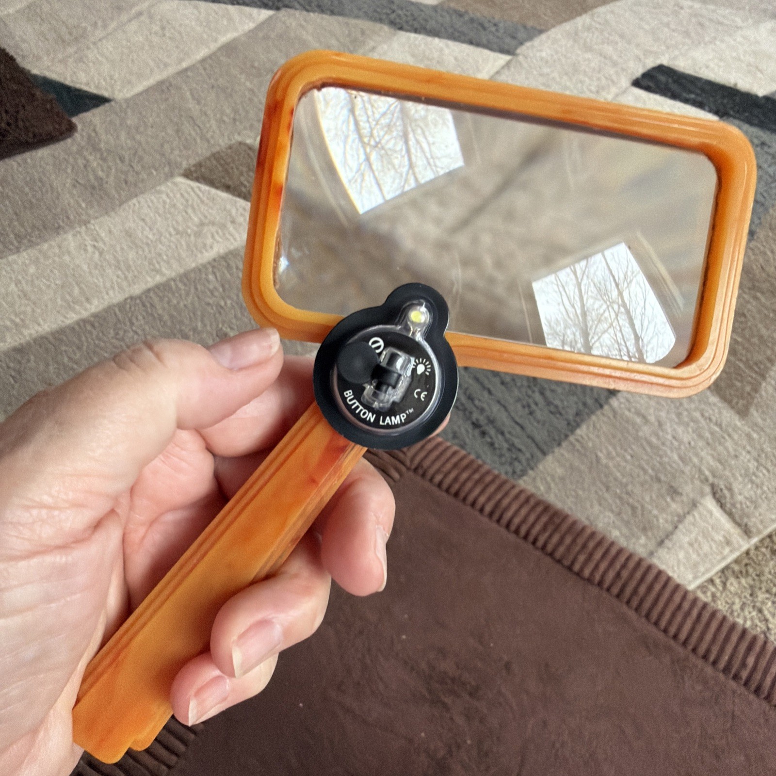 Vtg. Bausch & Lomb Light Butterscotch Art Deco Faux? Bakelite Magnifying Glass