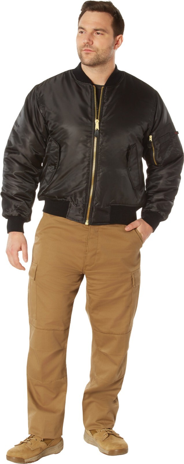 MA-1 Flight Jacket Military Bomber Coat Reversible Orange MA1 Army Air Force