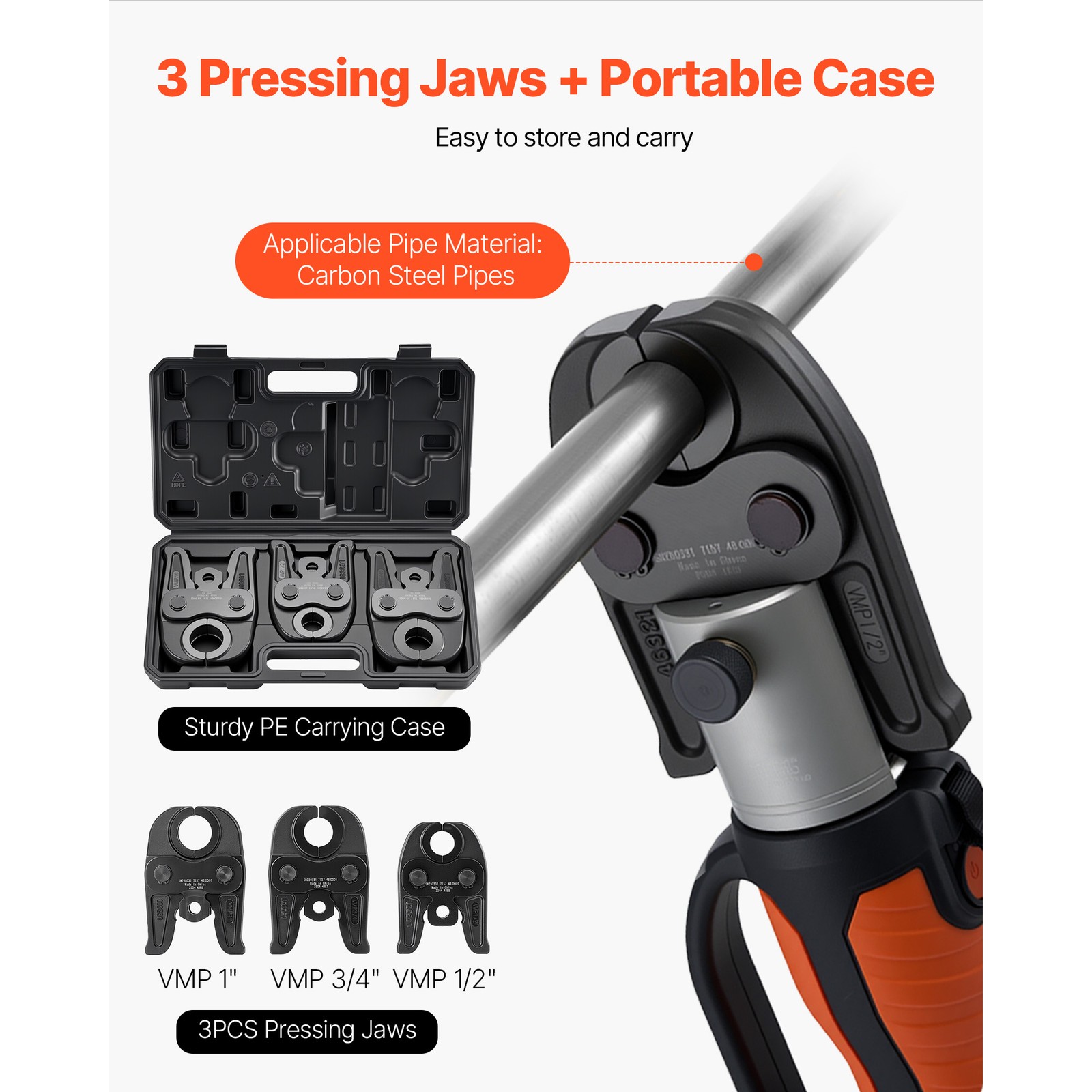MegaPress Jaws 3PCS Pressing Jaws 1/2" 3/4" & 1" for Standard Press Tools