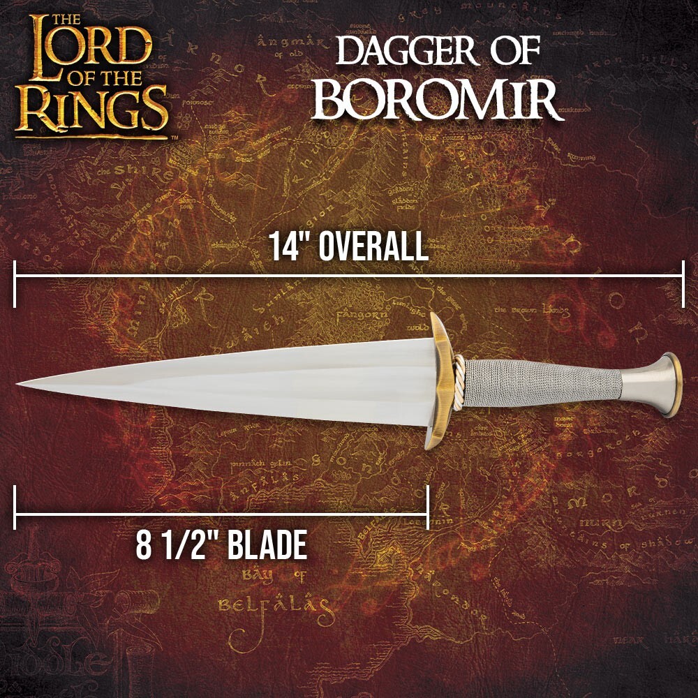 Lord of the Rings Dagger of Boromir | Wall Display & COA Included | Length 14"