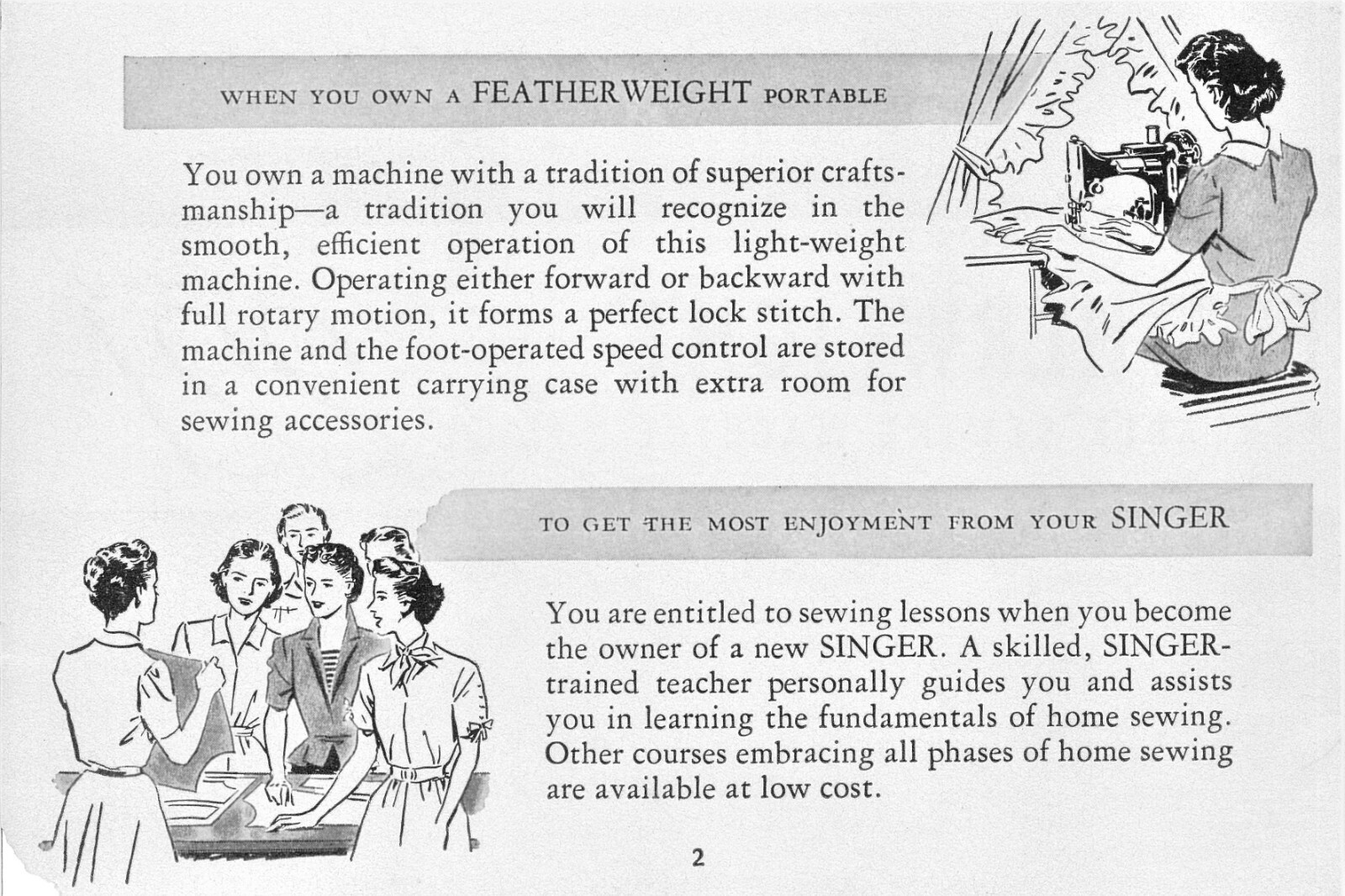 Singer Featherweight 221 221-1 Sewing Machine Owners Manual Feather Weight