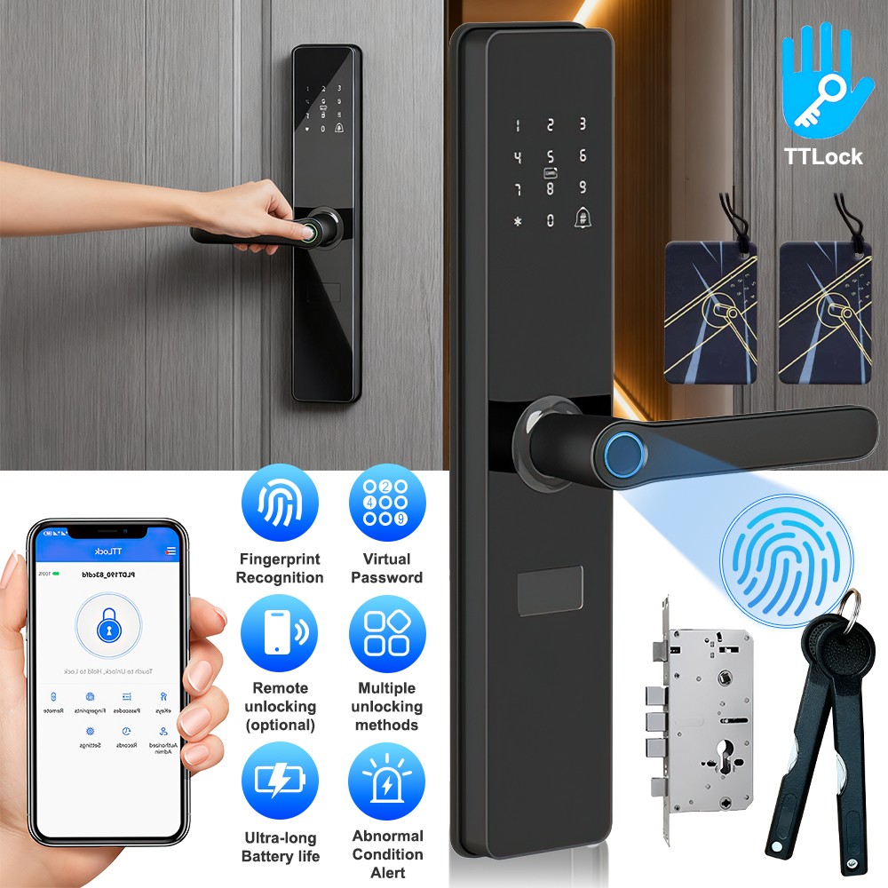 7-in-1 Smart Door Lock Wifi Biometric Fingerprint Touch Password Keyless Keypad
