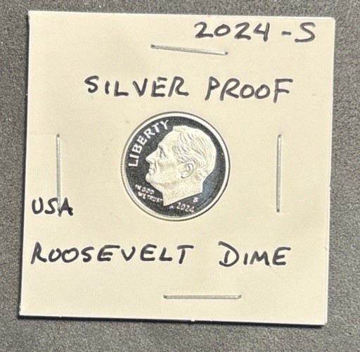 2024 S Roosevelt Silver Proof Dime 10c US Coin Ten Cents 99.9% Silver 0.999 .999