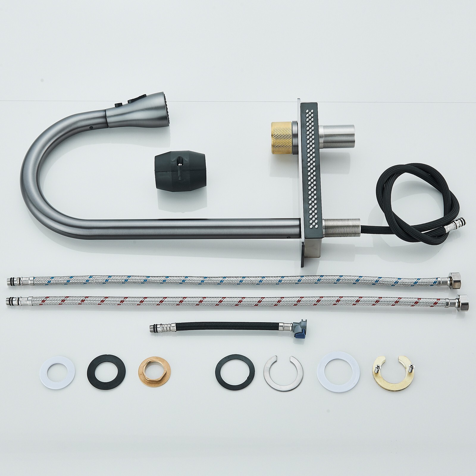 Stainless steel Kitchen Sink with Faucet 23.6 inch Large Single Bowl Top mounted