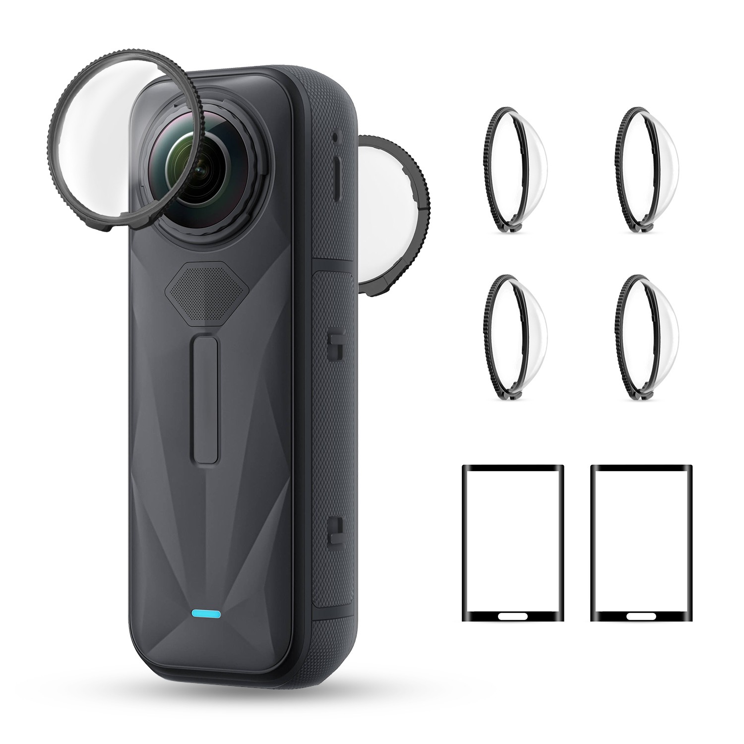 K&F Concept Insta360 X5 Standard Lens Guard w/ Screen Protector Anti-Scratch Cap