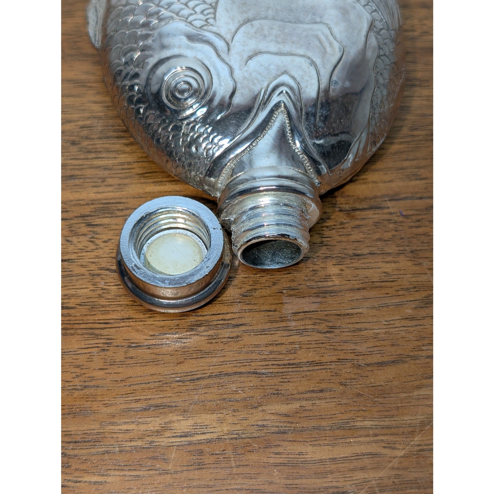 Vintage TOWLE Silverplate Fish Liquor Flask 6"