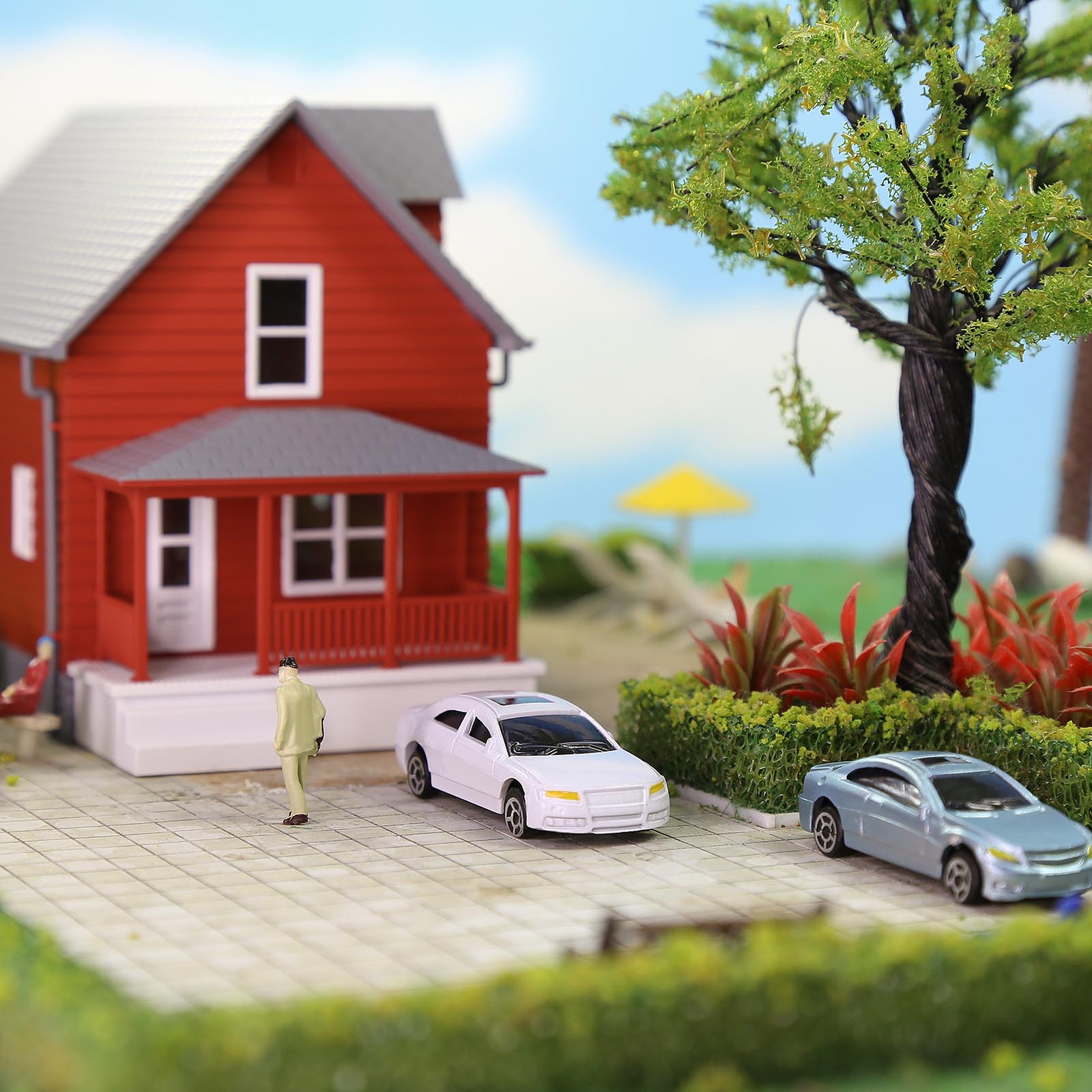 50pcs HO Scale Model Cars 1:87 Building Scenery Railway Layout C100