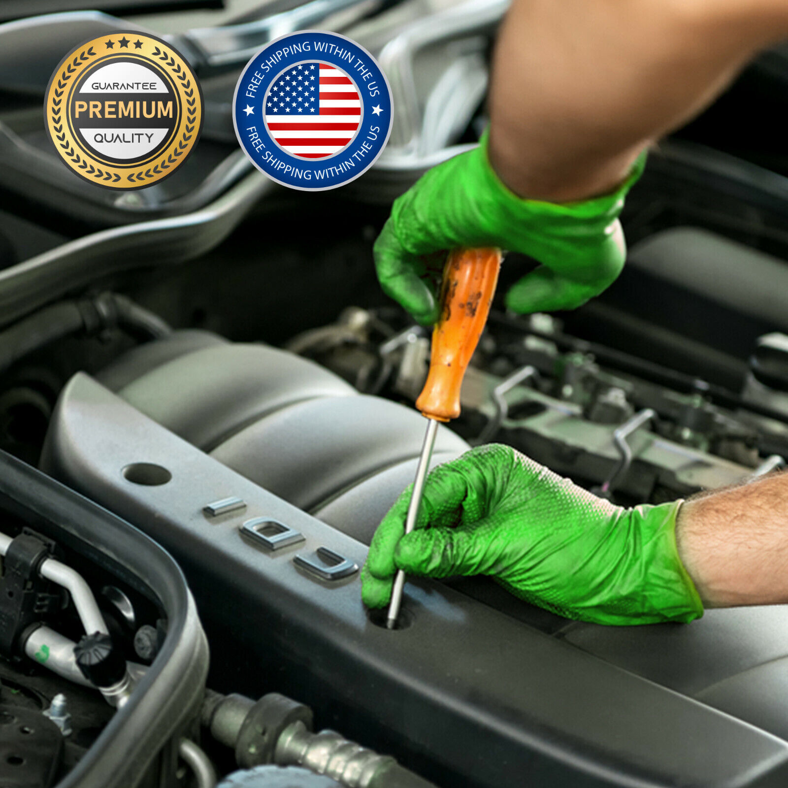 100/1000 HEAVY DUTY DIAMOND GRIP MECHANIC GREEN NITRILE GLOVES POWDER FREE 8MIL