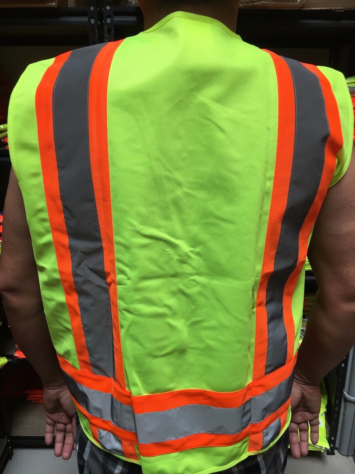 Surveyor Solid Lime Two Tones Safety Vest , ANSI/ ISEA 107-2015