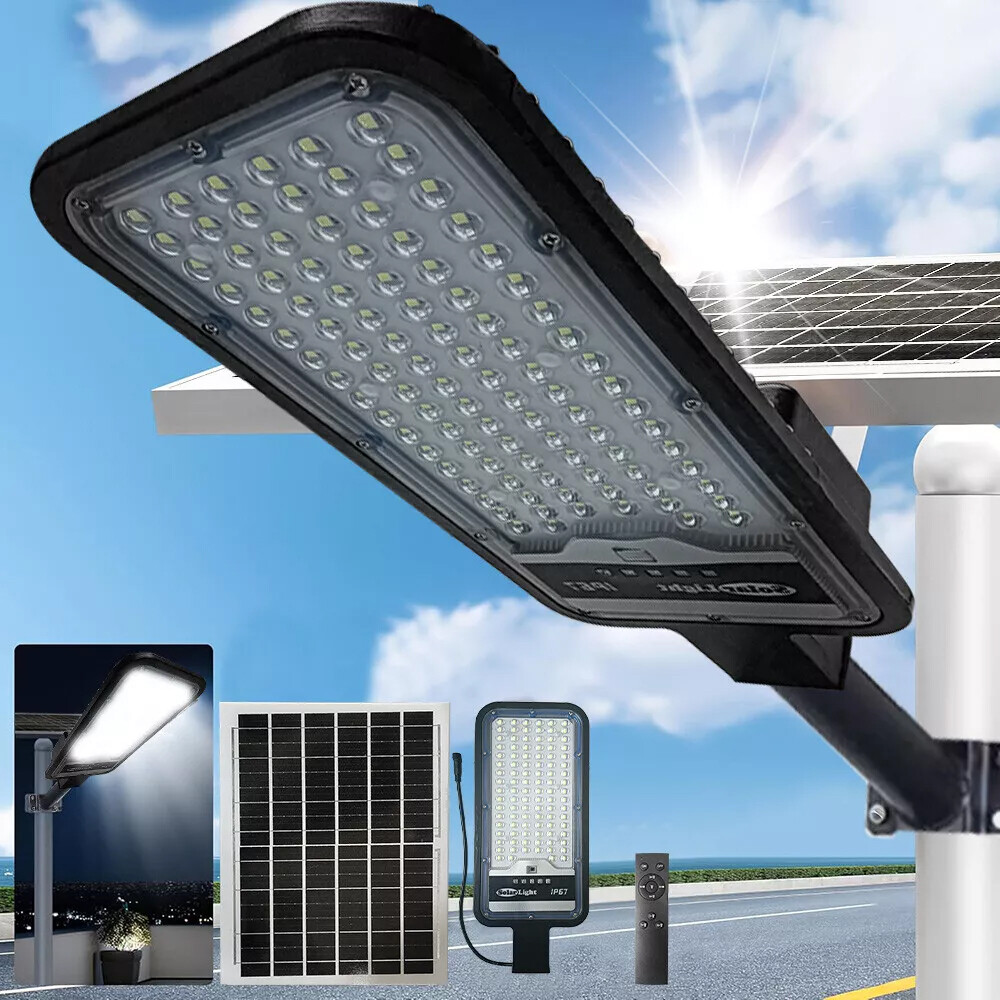 Commercial Solar Street Lights Outdoor Dusk-to-Dawn Solar High Bright Aluminum