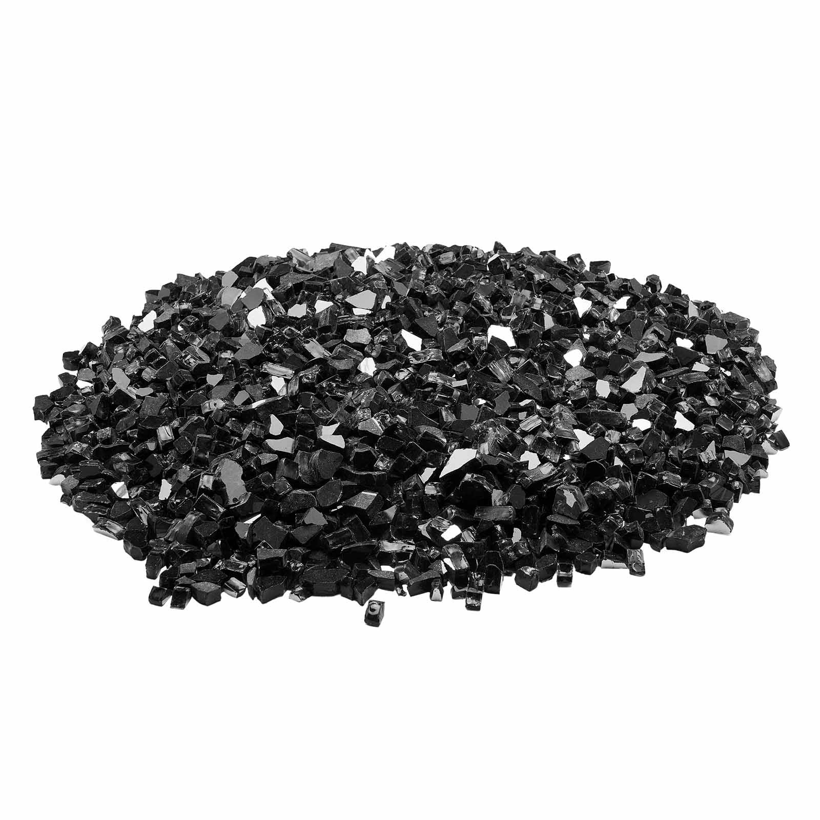 VEVOR 10 LBS Fire Glass 1/2-Inch Fireplace Glass Rocks for Fire Pit Table Black