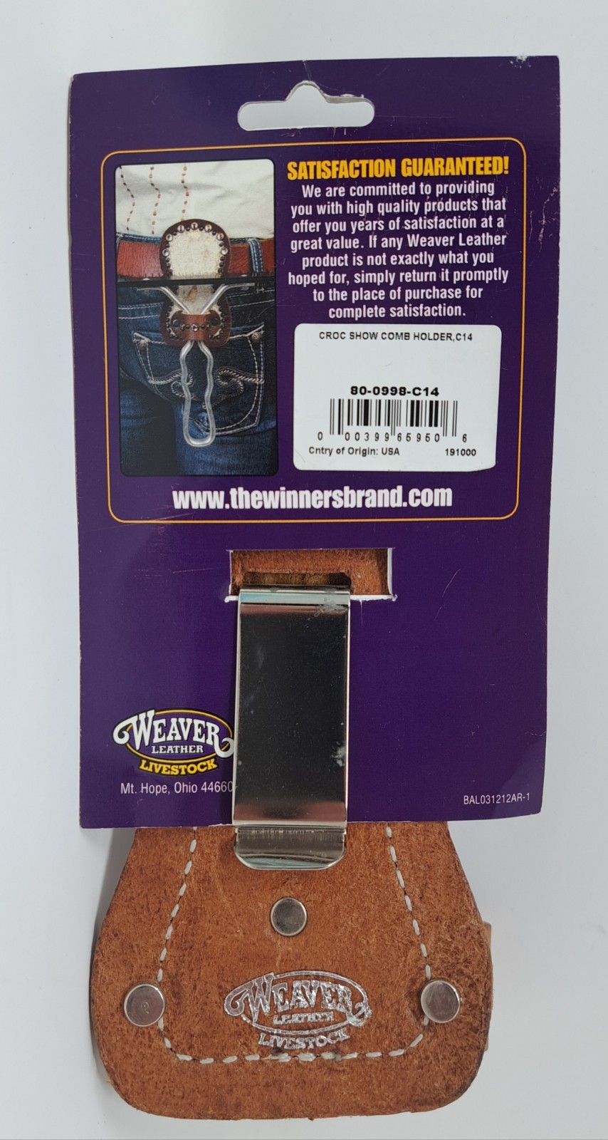 Weaver Leather Show Comb Holder Crocodile NIP BIN32