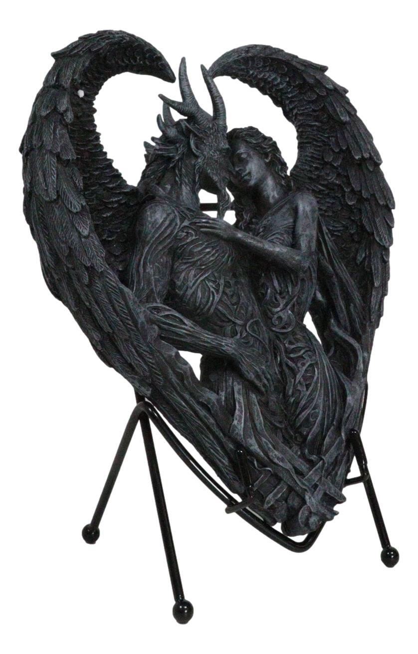Solemn Vow Innocence Satan Demon And Lilith Dark Angel Heart Plaque With Stand