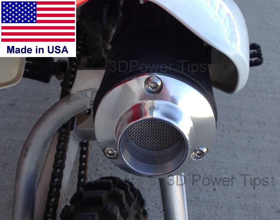 HONDA XR50 CRF50 XR70 CRF70 50 70 MUFFLER 2D POWER TIP w/ SPARK ARRESTOR SCREEN