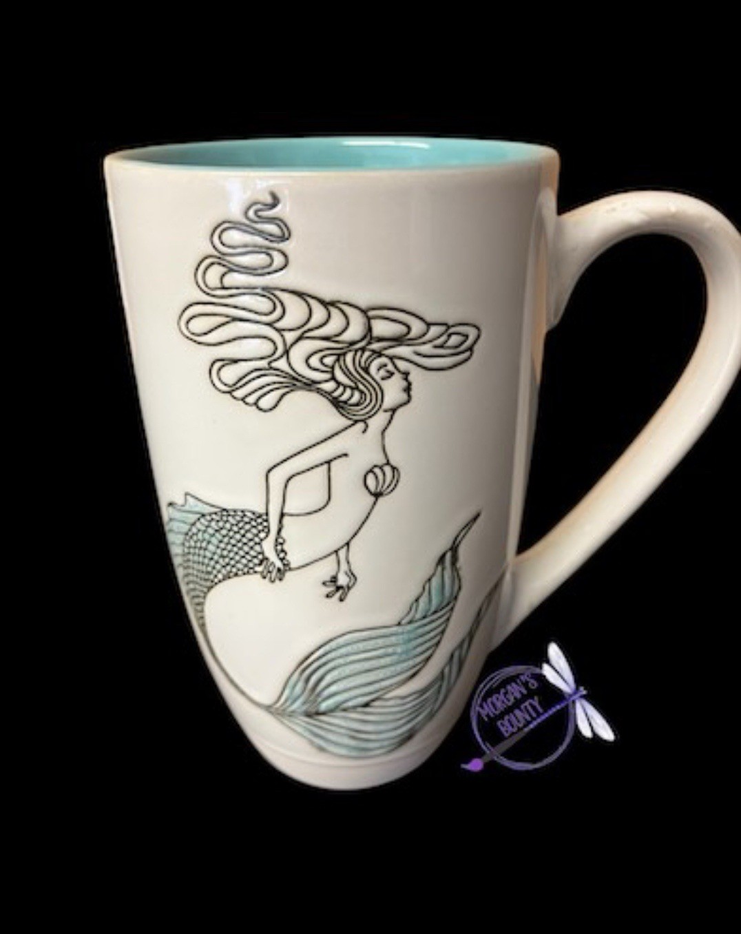 Set Of 3 MERMAID Coffee Mugs NEW 18oz Cup 6” Tall Embossed Beach 2 Sea Life RARE