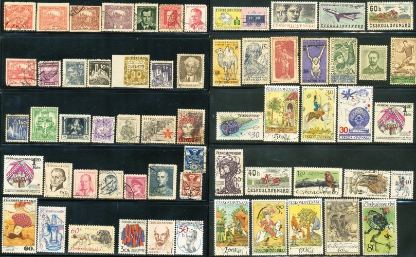 Czechoslovakia Stamps unsorted lot of 61 used postage various years