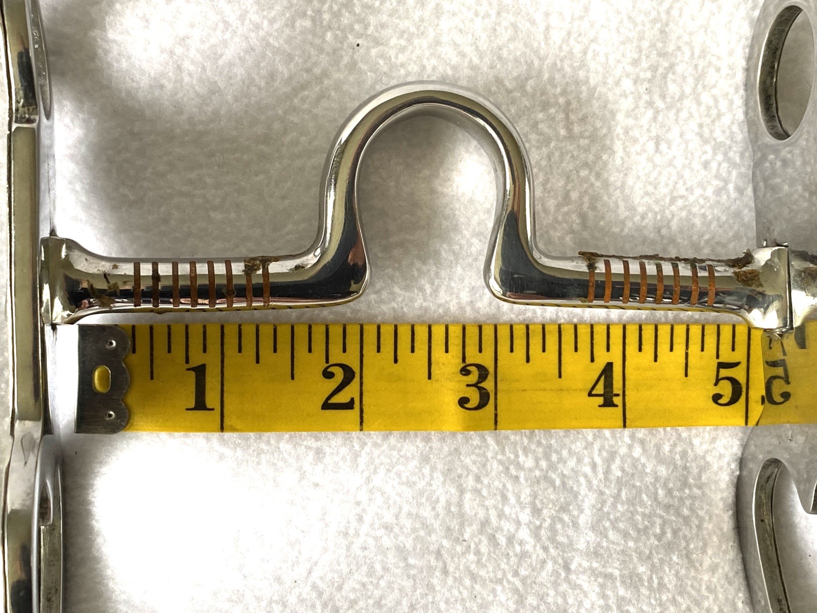 Beautiful Vintage Silver Mounted HEART Show Bit~5" Coppper Inlay Port Mouth