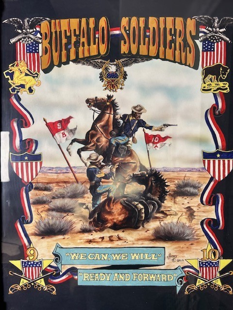 BUFFALO SOLDIERS "BATTLE OF TULAROSA" COMMEMORATIVE POSTER- FRAMED 30" x 24"