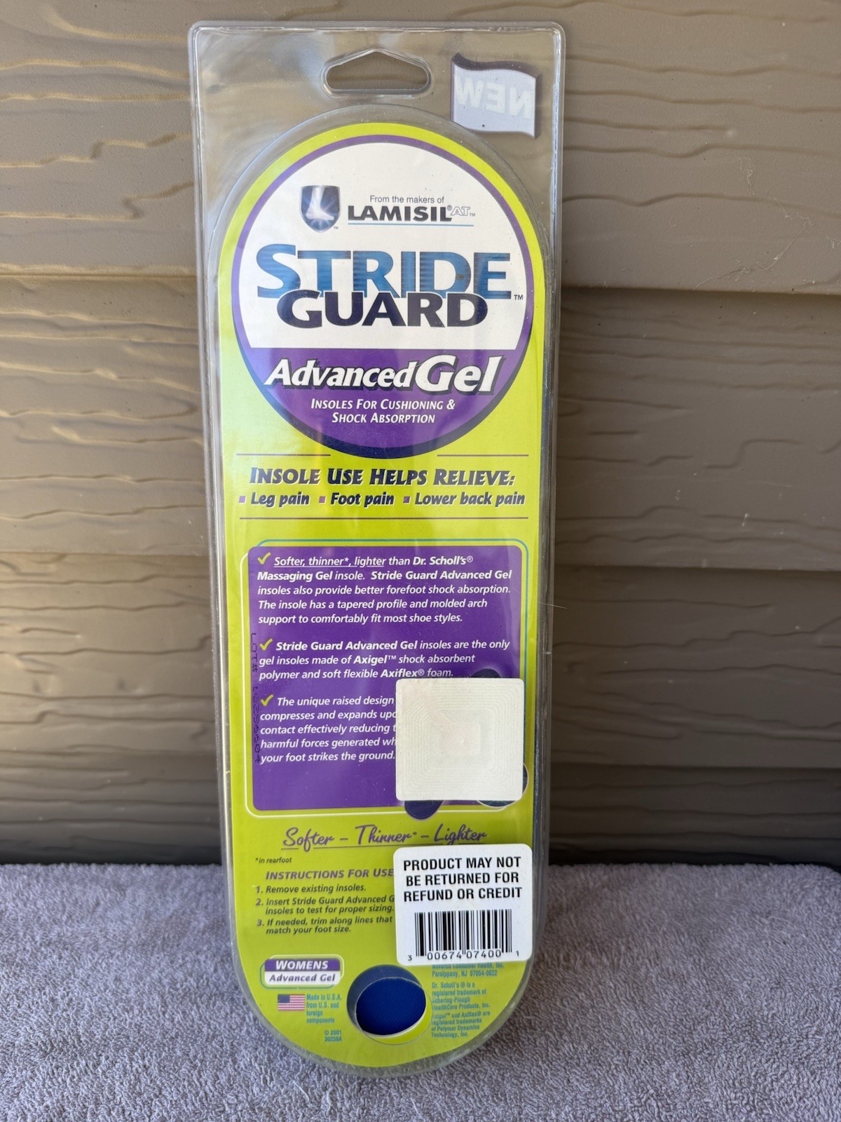 Stride Guard Everyday Advanced Gel Soles Womens Size 6-10 New