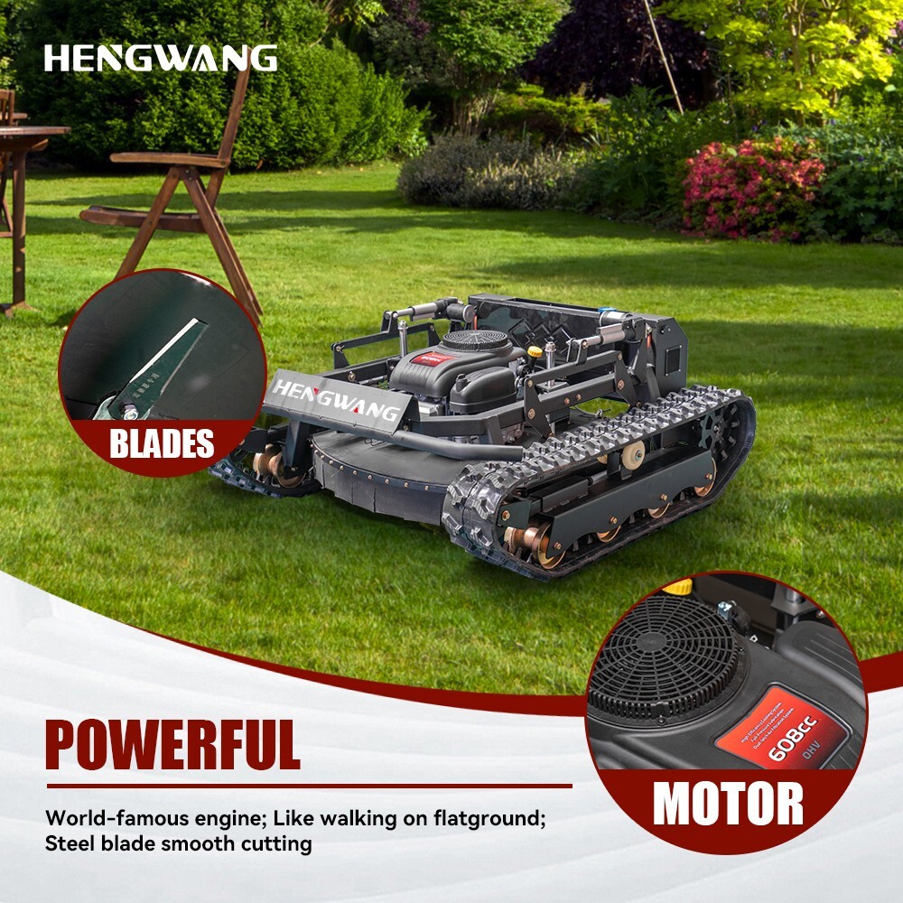 Robot lawn mower sale！22HP Remote Control Lawn Mower 65° Climbing HW608-90