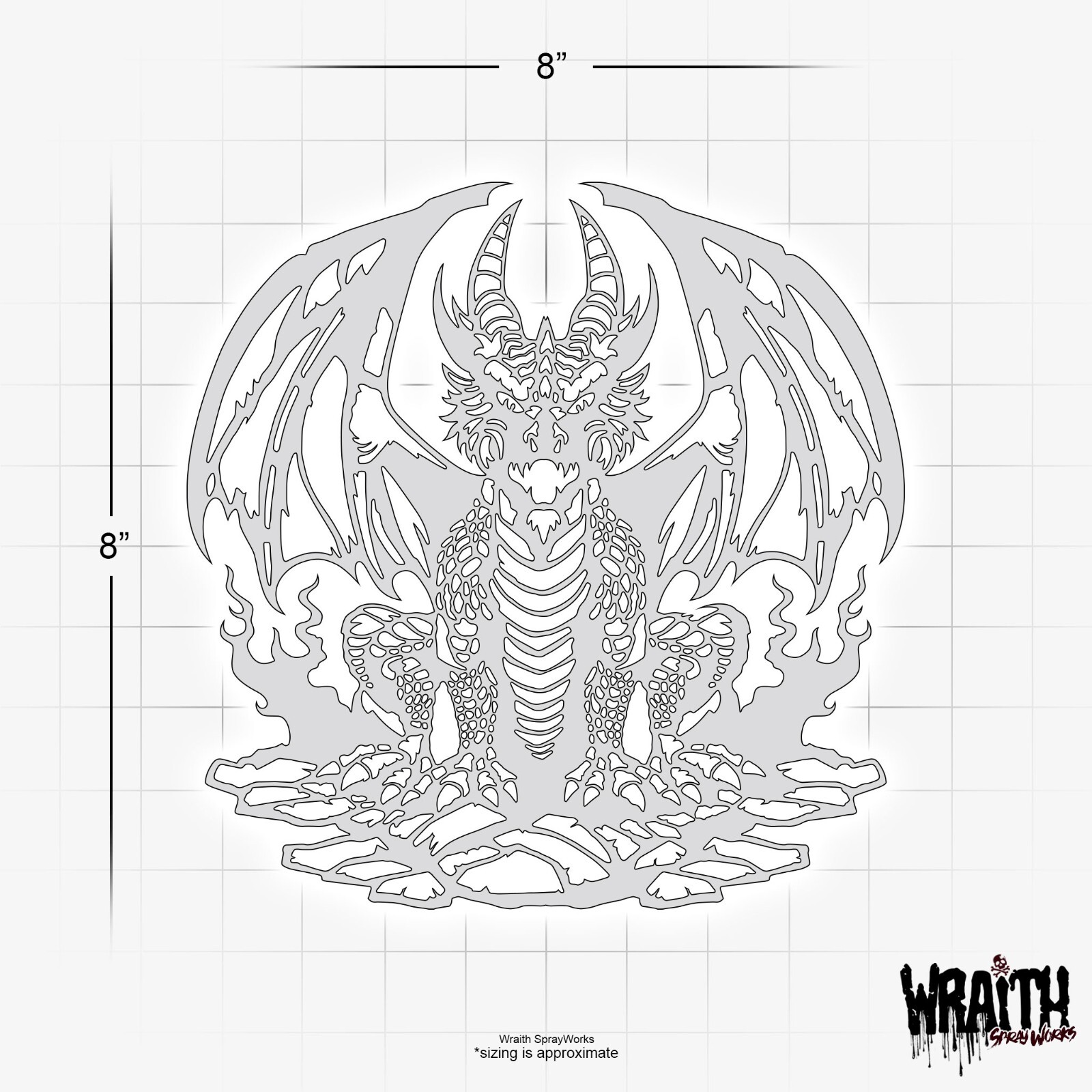 Dragon #5 - Reusable Airbrush Stencil Template