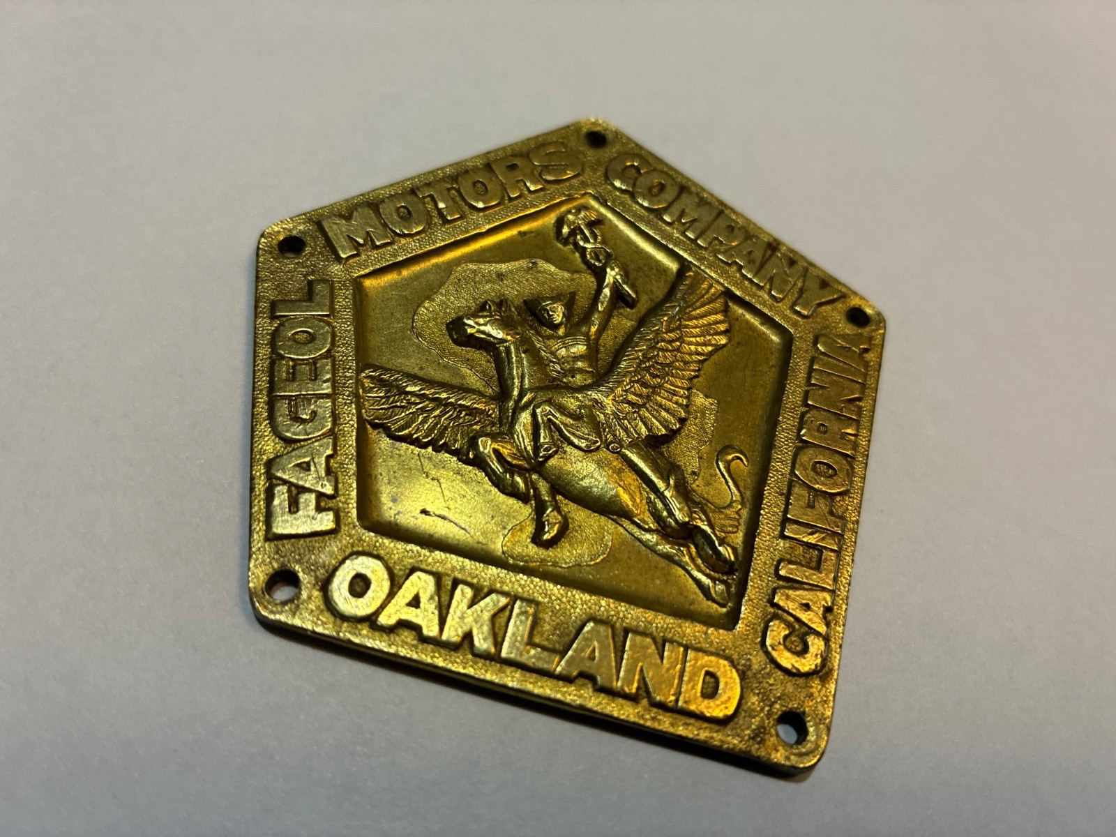 Fageol Motors Company Oakland California Fageol Radiator Emblem Reproduction