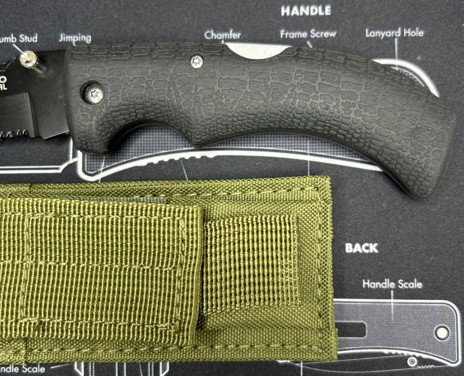 Scipio Tactical Folding Knife Black Rubber Handle Tanto Combo Edge Blade VGUC