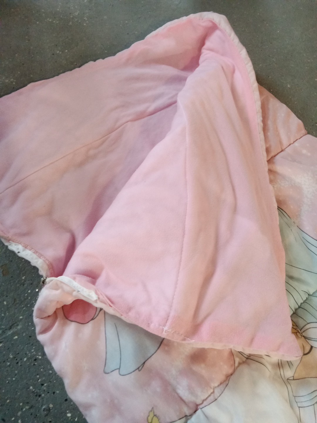 Vintage 90s Disney Princess Cinderella Prince Charming Wedding Pink Sleeping Bag