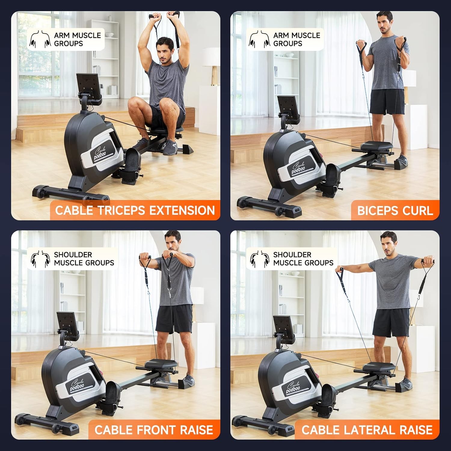 Professional Indoor Rowing Machine Workout Exercise Folding Rower for Home Use