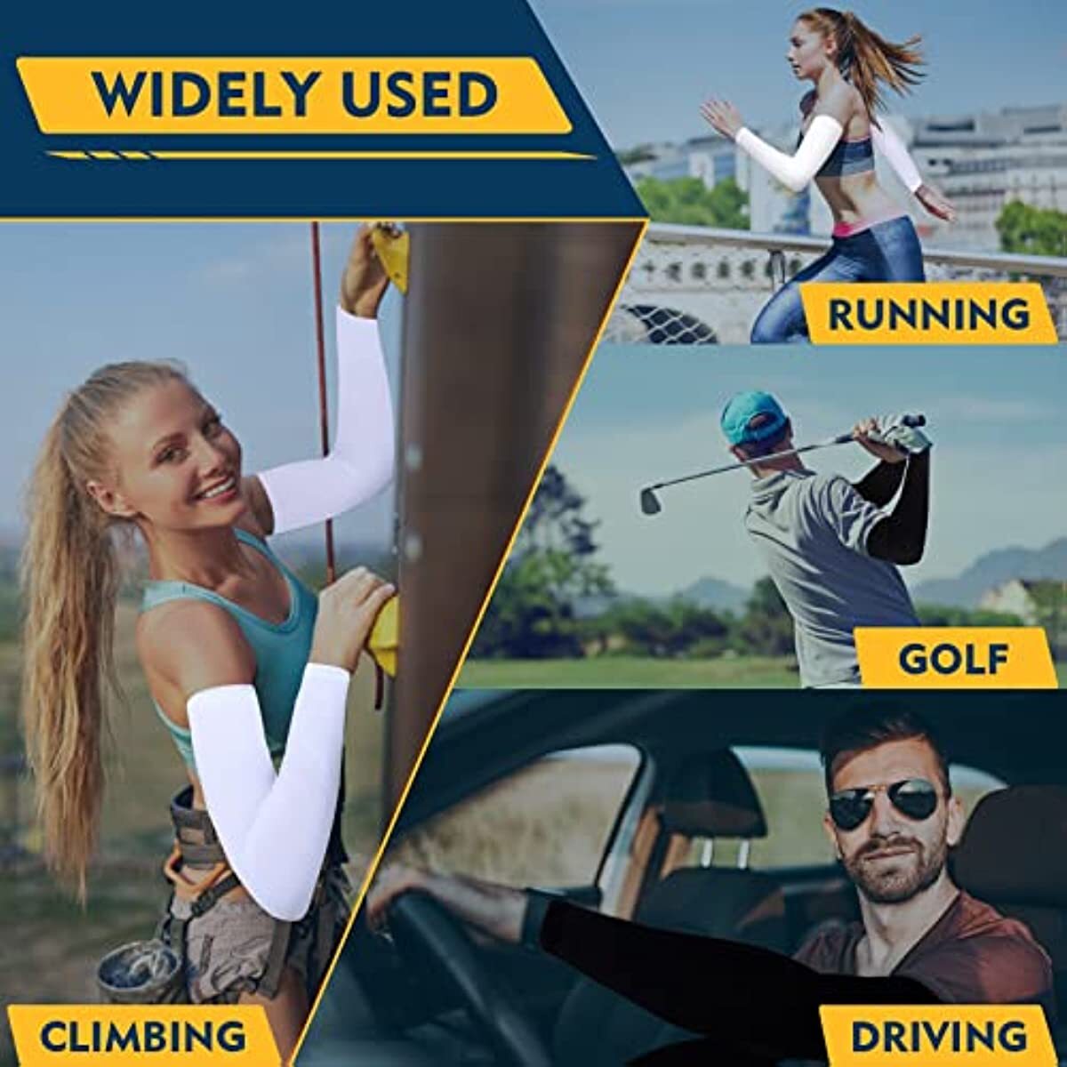 UV Sun Protection Arm Sleeves for Men and Women UPF 50 Sport Cooling Arm Sleeve