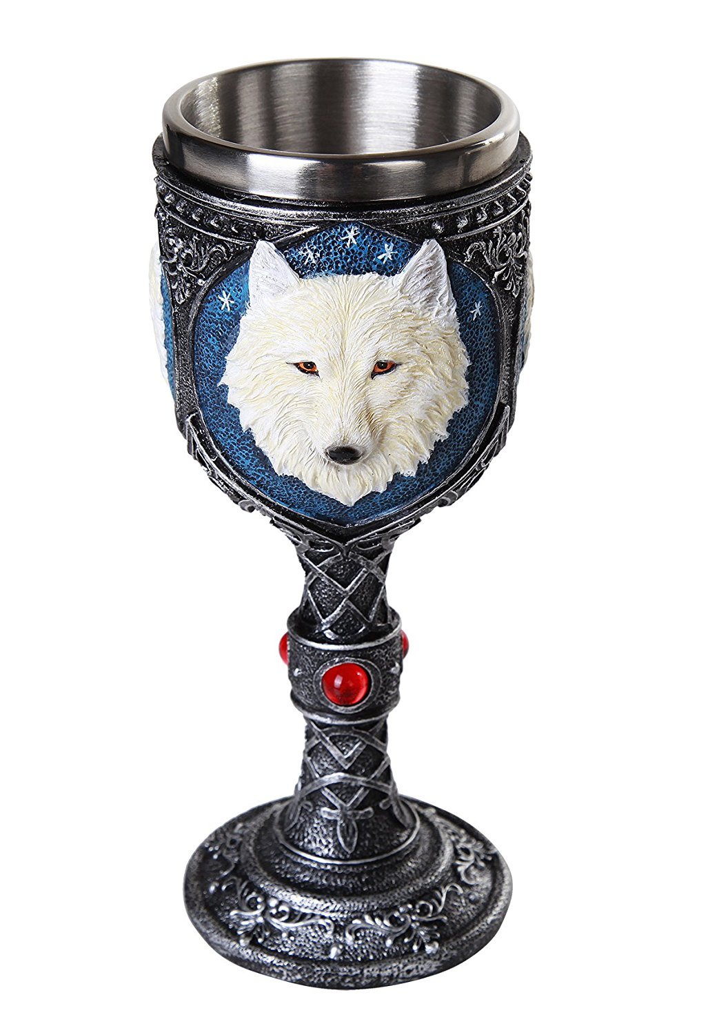 White Wolf Spirit 7oz Wine Chalice Goblet Figurine Statue