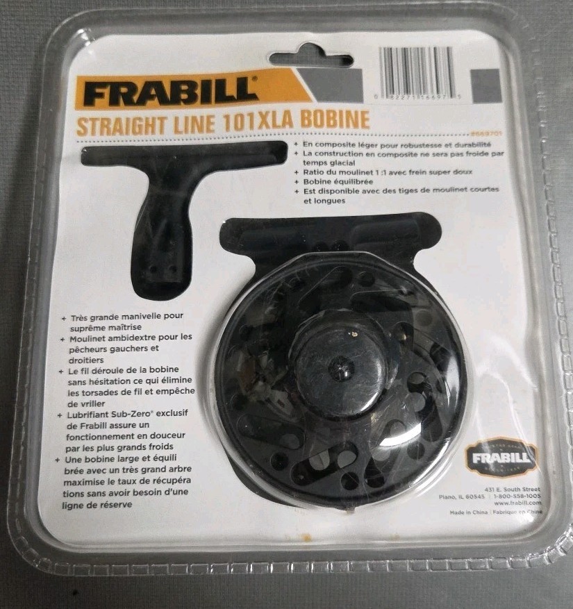 Frabill Straight Line 101xLA Reel, Black FREE SHIPPING