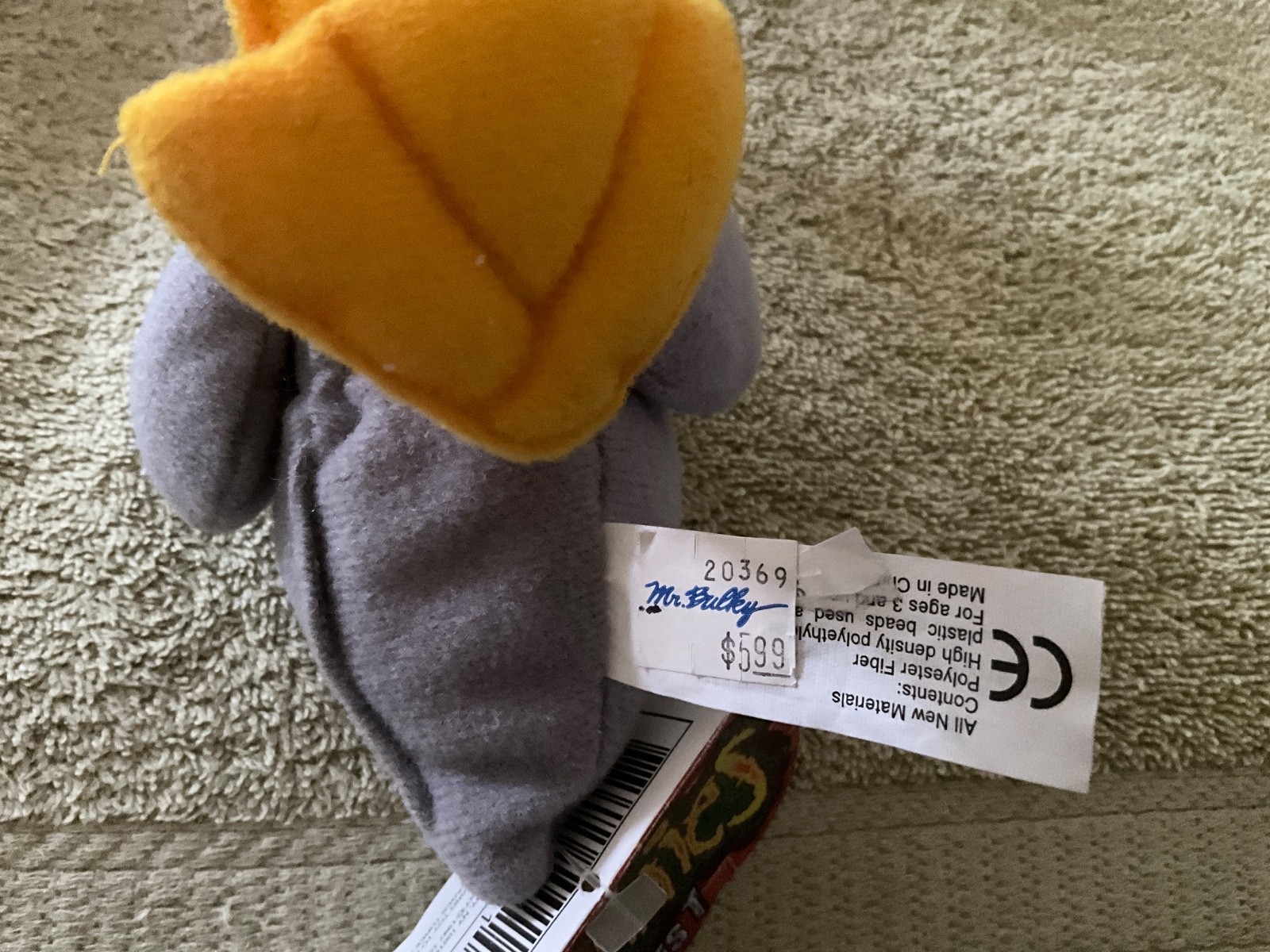 New Vintage 1997 Meanies Series 1 Peter Gotta Peagull 6" Bean Bag Plush